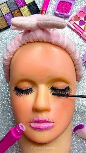 ASMR Satisfying with Unboxing & Review Mannequin Makeup Skincare Sounds Video Fast No talk Mask pink