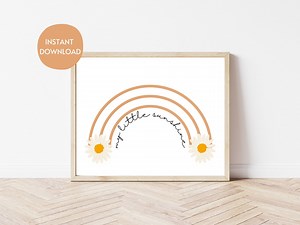 Boho Regenbogen Gänseblümchen Kinderzimmer Poster | My Little Sunshine Wall Art (Digitaler Download) - Etsy.de