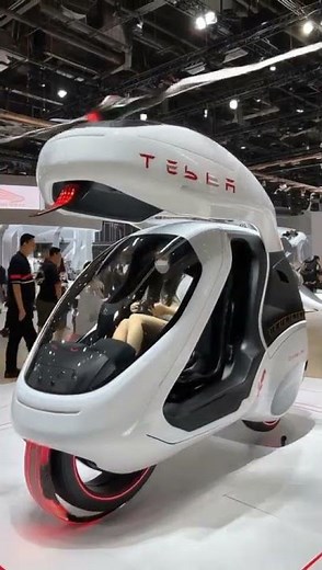 Tesla’s One-Wheeled Motorcycle Concept ｜ A Gravity-Defying Ride from the Future #shorts