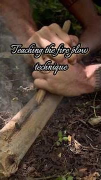 Teaching the fire plow technique #primitivefirelighting #bushcraft #creativesurvival #firemaking