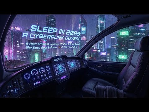 8 HOUR Cyberpunk City Rain 🌧️ Sleep, Study & Focus Ambience | White Noise