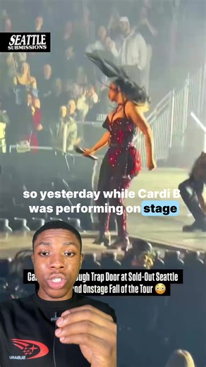 Why does cardi B keep falling on stage