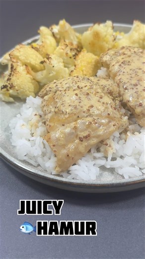 🐟 Hamour Fillet in Creamy Mustard Sauce with Roasted Cauliflower