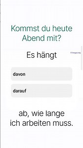 Quiz: ankommen auf + Akkusativ, abhängen von + Dativ #deutschlernen #deutsch davon, darauf, damit