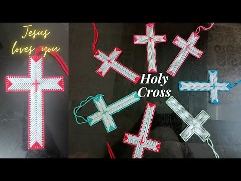 How to Make " The Holy Cross " using Plastic Canvas Sheet #handmade #carhanging #plasticcanvas #diy