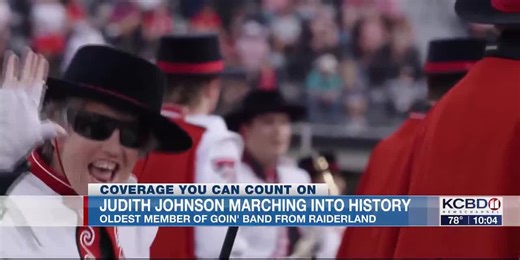 Judith Johnson marching into history as oldest member of Goin' Band from Raiderland
