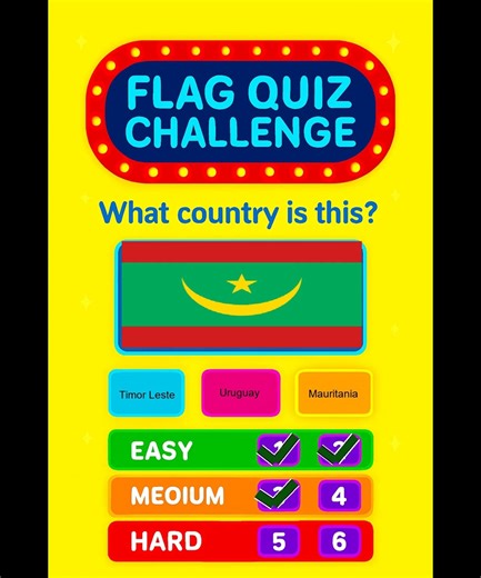 🎯 Flag Quiz Challenge - Classic Layout