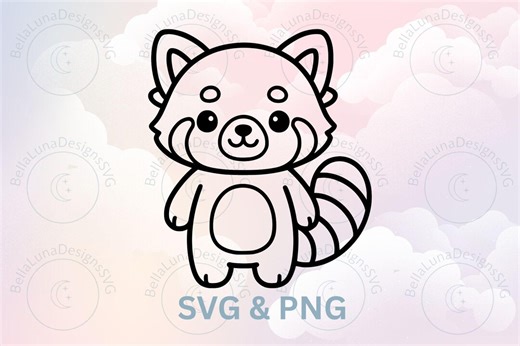 Red Panda SVG & PNG- (commercial Use) Kawaii Red Panda Bear Clipart Cut File - Etsy