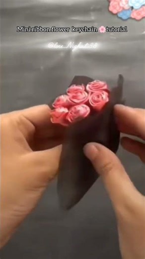 mini ribbon flower keychain tutorial,#love