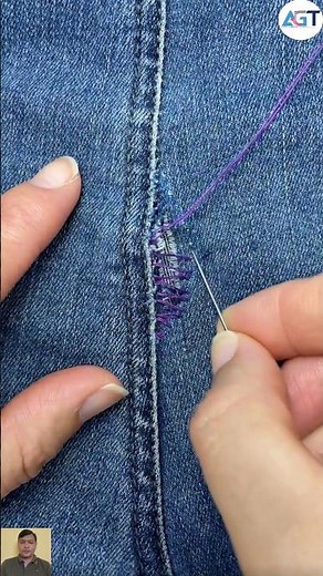 how to repair jeans | sewing tips and tricks | beginner sewing tutorials | diy sewing #youtubeshorts