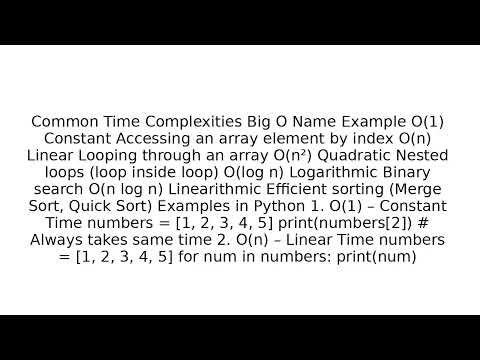 Time Complexity (Big O) Explained | Beginner-Friendly Programming Tutorial