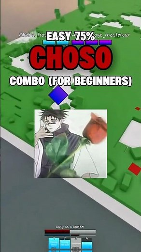 75% Beginner choso combo (slightly green 😭) | Jujutsu Shenanigans #jjs