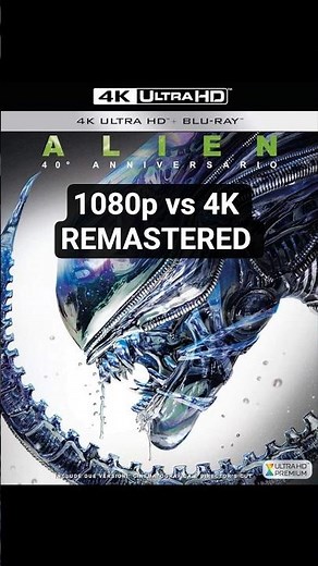 Alien 1979 (1080p vs 4K) #movie #matrix9 #film #4k #4kvideo #marvel #alien #vs