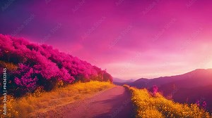 Smooth Gradient Transition Between Multiple Colors, Sunrise Palette Shifting from Warm Oranges and Pinks to Cool Blues and Purples