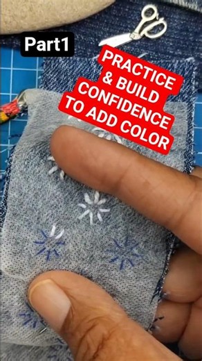 SASHIKO | Practice & Build Confidence, Adding Colors. #sashiko #beginnersewing #diysewing