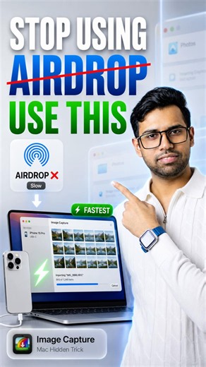 Fastest way to transfer from iPhone to MacBook #airdrop #imagecapture #iphone #macbook #appleindia