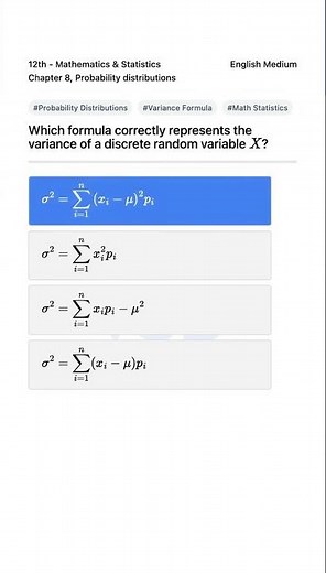Variance Formula in Probability Distributions Math Statistics