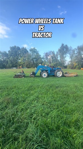 100 HP Power Wheels TANK vs 8000lbs Tractor Tow Test! Full build is live on YouTube #fyp #powerwheels #diy #tank #redneckswithpaychecks