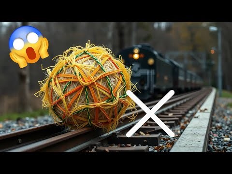 What Happens When a Toy Train Hits nylon ball?/ LEGO Train Crash Compilation ‪@CKDotcom‬