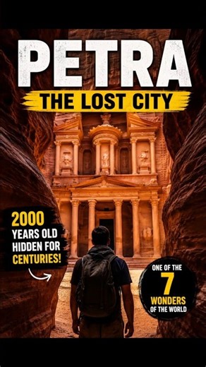The Lost City Hidden for 2,000 Years 😱 | Petra #Petra #History #WonderOfTheWorld #shortsfeed
