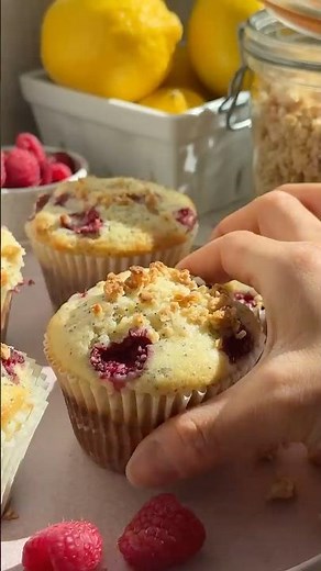 Easy Lemon Poppy Seed and Raspberry Muffins