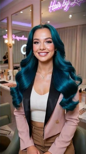 Blonde Hair to Full Emerald Teal Luxury