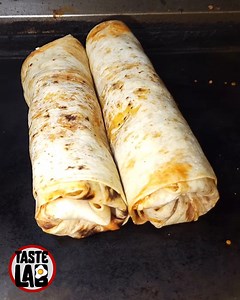 41K views · 151 reactions | Watch as fresh ingredients, including fries, spices, and a savory sauce, come together in a perfectly wrapped flatbread, ready to be grilled for a tasty meal!  | Taste Lab | Facebook