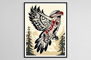 Haida Eagle Art Print, Traditional Formline Style, Strength and Freedom, Pacific Northwest - Etsy