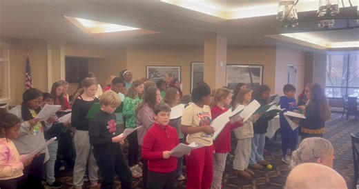 Tis the season for joyful moments at Ohio Living Swan Creek! We've welcomed the Toledo Sewing Guild for their annual Christmas luncheon, celebrated a new Resident Association Christmas tree with a special lighting ceremony, and even had Santa stop by to help decorate cookies. Which holiday tradition would you or your loved one enjoy most in a senior living community? | Ohio Living Swan Creek