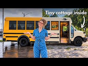 Full Transformation of Our Tiny Cottage Bus Build ✨
