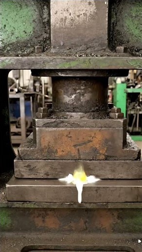 hydraulicpress egg 💭#hydraulicpress #machine #woodworking #reels#short#egg #youtubeshorts