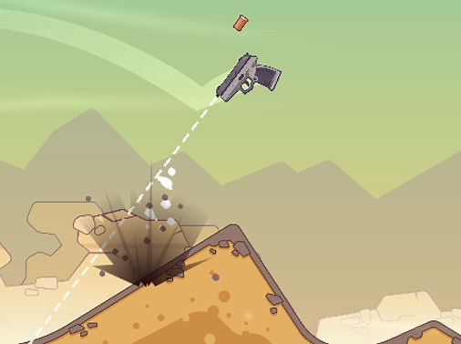 【無料】ハンドガンの衝撃で飛んでいく遠投ゲーム GUNSPIN（ブラウザ） ｜ 無料ゲームnet