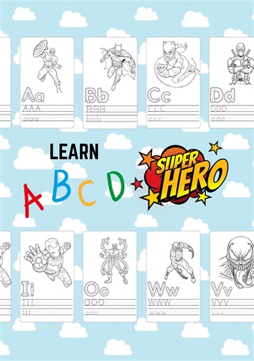 Superhero ABC Learning Booklet: Trace, Read & Write (PDF) - Etsy Canada