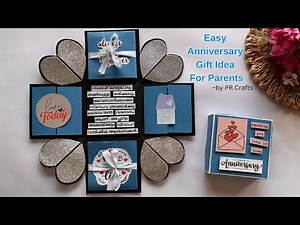 Blue Explosion Box | Anniversary Gift Idea For Parents | How To Make Explosion Box | PR Crafts