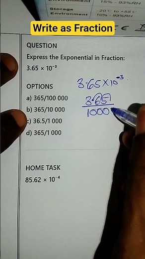 write Exponential as Fraction #highschoolmath #basicproblems #maths