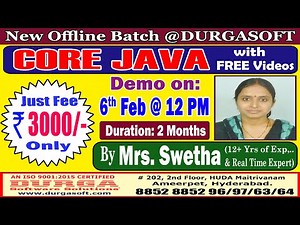 CORE JAVA Offline Training @ DURGASOFT
