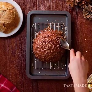 Make your own Giant Ferrero Rocher ⠀ ⠀ INGREDIENTS:⠀ 10 wafer cones⠀ 2 2/3 cups whole hazelnuts⠀ 4 cups heavy cream⠀ 3 1/2 cups milk chocolate, chopped⠀ 2 1/2 cups dark chocolate, chopped⠀ ⠀ COATING:⠀ 3 1/3 cups milk chocolate⠀ 1 1/3 cups hazelnuts, roasted and chopped⠀ ⠀ STEPS:⠀ Preheat oven to 350 degrees.⠀ Dip the wafer cones lightly in water and place onto a large baking sheet. Bake in the oven for 2 to 3 minutes, until the cones start to wilt. Remove from the oven and carefully unwrap, then