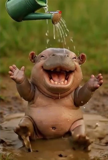 hippos playing in the water