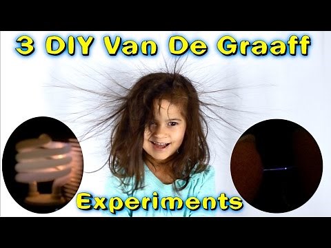 DIY Van De Graaf Generator + 3 Static Electricity Experiments Kid Science Episode #23 STEM