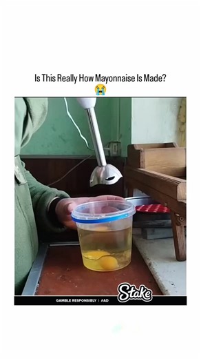 Astrox/Sachin on Instagram: "This video shows the process of making mayonnaise using simple ingredients like oil, eggs, and an immersion blender. As the blender mixes, the emulsification process occurs, turning the liquid ingredients into a creamy, thick mayo. The transformation is surprisingly quick and fascinating to watch. #homemademayo #foodiefun #kitchenexperiments #fyp #science #physics #knowledge #usa #neet #creative #astrology #explore #explore"
