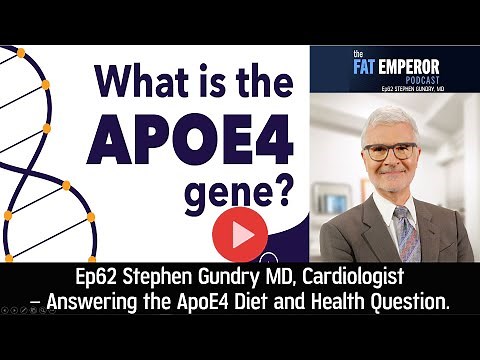 Ep 62 Stephen Gundry MD Answering the ApoE4 Diet and Health Question