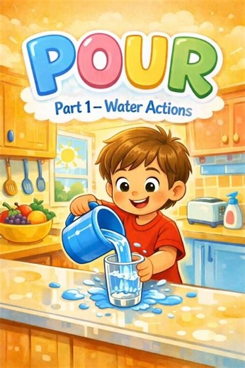 POUR(PART1)Water actions for kidsPour • Drip • Drop • Splash • Spill#pour#englishforkids#learnwithme