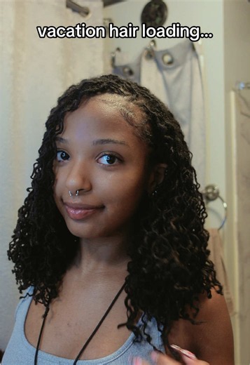 Curly Side Part Microlocs: Vacation Hair Styling Ideas