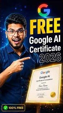 Google FREE AI Certificate 2026 🔥 Generative AI Free Course With Certificate By Google #shorts