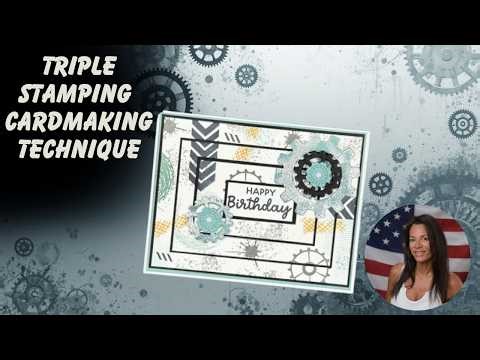Triple Stamping Technique Card Tutorial | Layered Cardmaking & Heat Embossing