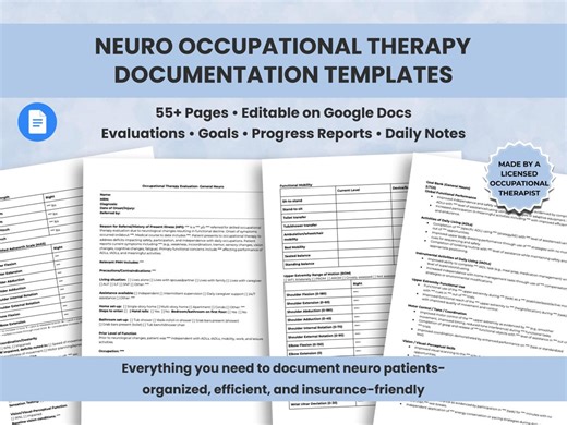Occupational Therapy Neuro Evaluation Bundle, OT Goal Bank and Progress Notes, Neuro Rehab Documentation System - Etsy