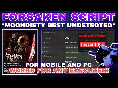 🔪Forsaken Script Pastebin **MOON-DIETY** INSTANT FIX GENERATOR | INFI STAMINA | ESP OBJECTIVES ALL⚰️