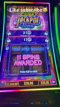 $25 BET JACKPOT TIME SLOT! 11 Free games. #slots #casino #freespins #gamble #quickspin