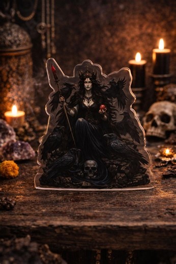 The Morrigan Goddess Acrylic Statue, Celtic War Goddess Altar Decor, Morrigan Crow Goddess Figurine, Dark Goddess Pagan Decor - Etsy Canada