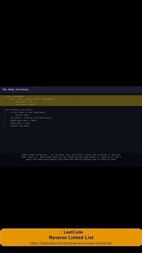 LeetCode #206 | Reverse Linked List #Shorts